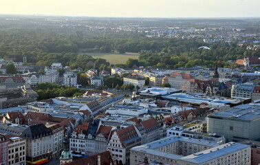 Blick auf Leipzig im Sommer