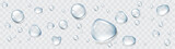 Fototapeta Big Ben - Realistic transparent water drops set. Rain drops on the glass. Isolated vector illustration
