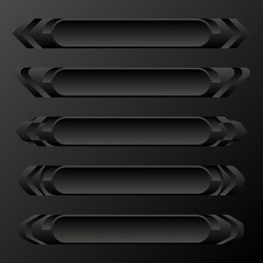 Wall Mural - metallic black game ui interface lower third title banner bar set for game development
