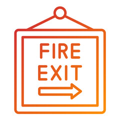 Poster - Fire Exit Icon Style