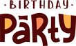 Birthday party handwritten lettering