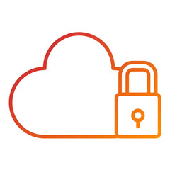 Sticker - Cloud security Icon Style