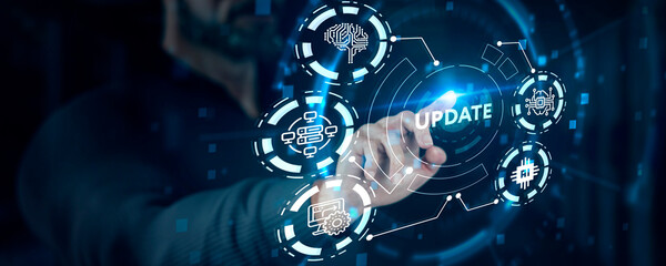 Business, Technology, Internet and network concept. Update software computer program upgrade.