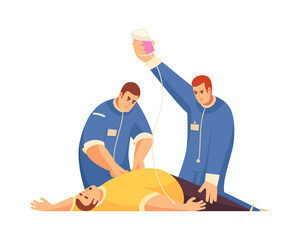 Wall Mural - Flat Paramedics Illustration