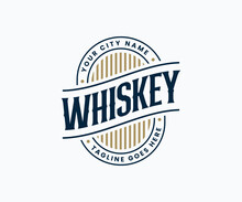 Whiskey Logo Design Template. Wine Logo. Bar Logo Design Template
