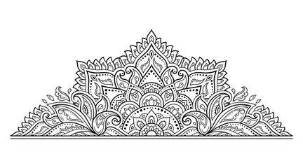 Circular pattern in form of mandala with flower for Henna, Mehndi, tattoo, decoration. Decorative ornament in ethnic oriental style. Outline doodle hand draw vector illustration.