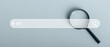 © The KonG - Searching for information, Search engine technology in web browsers, using search engines to find information in the Internet, SEO concept and Magnifying glass on background with copy space .