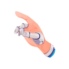Fototapete - Robot arm touch, future technology and artificial intelligence, vector. Robot arm or hand touching with finger, AI cyber tech machine and android bot cyborg