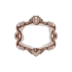 Wall Mural - retro frame vintage ornamental border isolated pastel sign. vector pattern, decorative element of we