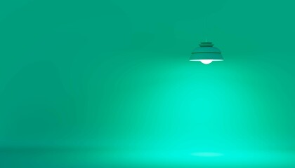 Wall Mural - monochromatic backdrop illuminated by hanging lantern