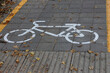 © Арман Амбарцумян - bicycle lane sign on sidewalk