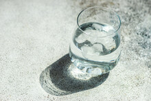 Glass Of Clear Water With Ice