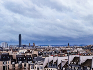 Wall Mural - Overview of the Paris roofs and Montparnasse tower