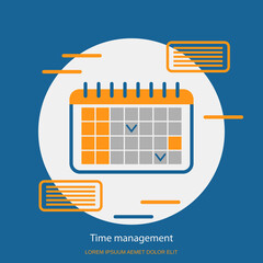 Time management flat design style vector concept illustration