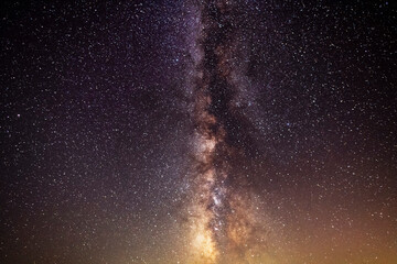Wall Mural - Beautiful bright milky way galaxy. Night photography, starry   sky.