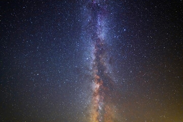 Wall Mural - Beautiful bright milky way galaxy. Night photography, starry  sky.