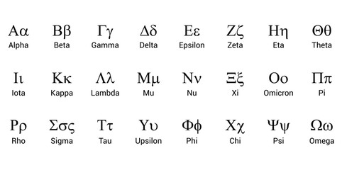 the greek alphabet letters font. greek alphabet set vector. alpha beta gamma delta sign