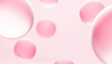 Pink Bubbles Cosmetic Concept, Abstract Pink Bubbles Background.
