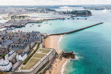 Aerial View Of Saint Malo, Britanny France.