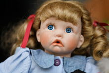 Portrait Of A Vintage Doll At The Flea Market