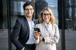 © muse studio - Employees economists work in a financial company in a bank communicate on a new project