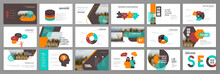 Modern Presentation Slide Templates. Infographic Elements Template  Set For Web, Print, Annual Report Brochure, Business Flyer Leaflet Marketing And Advertising Template. Vector Illustration