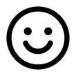 Happy smiley face or emoticon line art icon for apps and websites with transparent background PNG