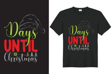 Wall Mural - Days Until Christmas t shirt design concept