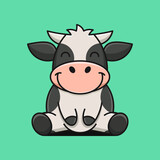 Fototapeta Pokój dzieciecy - cute cow with happy expression