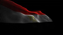 Seamless Looping Animated Digital Flag Of Egypt Overlay Rendered Of Points In 4K Resolution Including Luma Matte