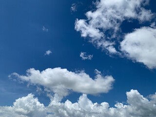 Wall Mural - set of fluffy cloud on blue sky background