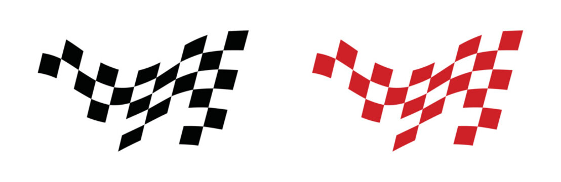 Victory flag race sport sign and  symbol icon logo vector. Finish flag icon