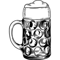 Wall Mural - Hand drawn Glass of Beer Sketch Illustration