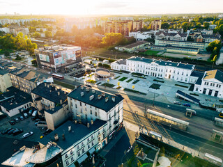 Wall Mural - Sosnowiec. Aerial View of City Center of Sosnowiec. The largest city in the Dabrowa Basin. Upper Silesia. Poland. Europe. 