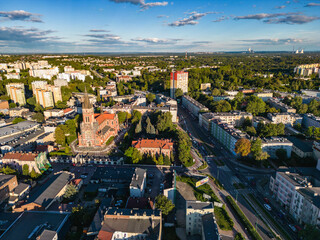 Wall Mural - Sosnowiec. Aerial View of City Center of Sosnowiec. The largest city in the Dabrowa Basin. Upper Silesia. Poland. Europe. 