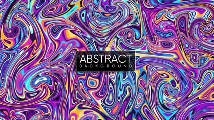 Psychedelic swirling liquid paint abstract texture vector background. Ink marbling for modern creative trendy design cover, flyer, poster, brochure