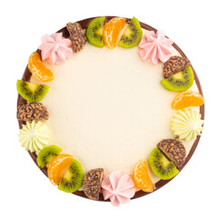 Wall Mural - Cake decorated with fruits and cookies