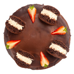 Wall Mural - Whoopie pie cake with chocolate and strawberries