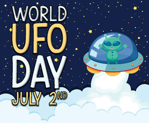Wall Mural - World UFO Day Poster Banner