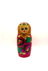 Wall Mural - Traditional Russian doll on white isolated background.