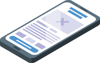 Poster - Smartphone content plan icon isometric vector. Business media. Design strategy
