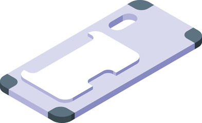 Sticker - Cover case icon isometric vector. Mobile phone. Cellphone protect