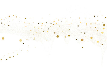 Wall Mural - Light gold glitter round confetti background.
