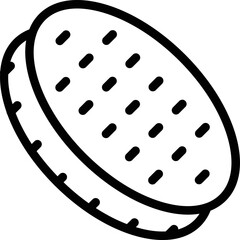 Wall Mural - Sweet biscuit icon outline vector. Food cookie. Cake square