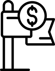 Wall Mural - Money flag icon outline vector. Idea startup. Creative finance