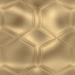 Gold 3d seamless pattern, golden hexagons background