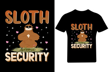 Sloth Security T Shirt Design, Sloth T Shirt Design