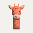3d illustration of a cute giraffe character. Orange giraffe render