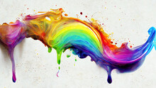 Abstract Rainbow Color Paint Splash Background As LGBTQI  Concept