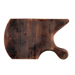 Wall Mural - Isolated unusual shape dark wooden cutting board